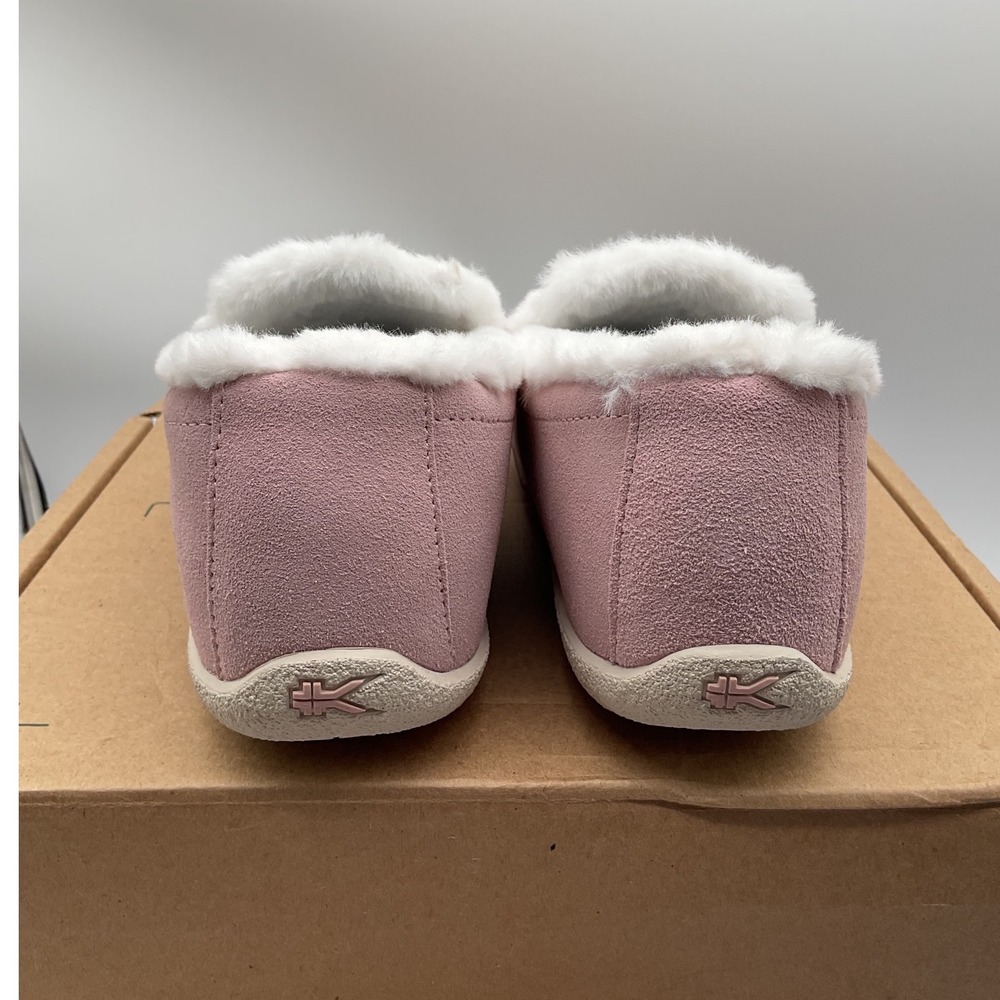 Kuru Loft Women 9 Soft Pink Vanilla Suede Faux Fur Moccasin Slippers Orthopedic - Picture 6 of 10